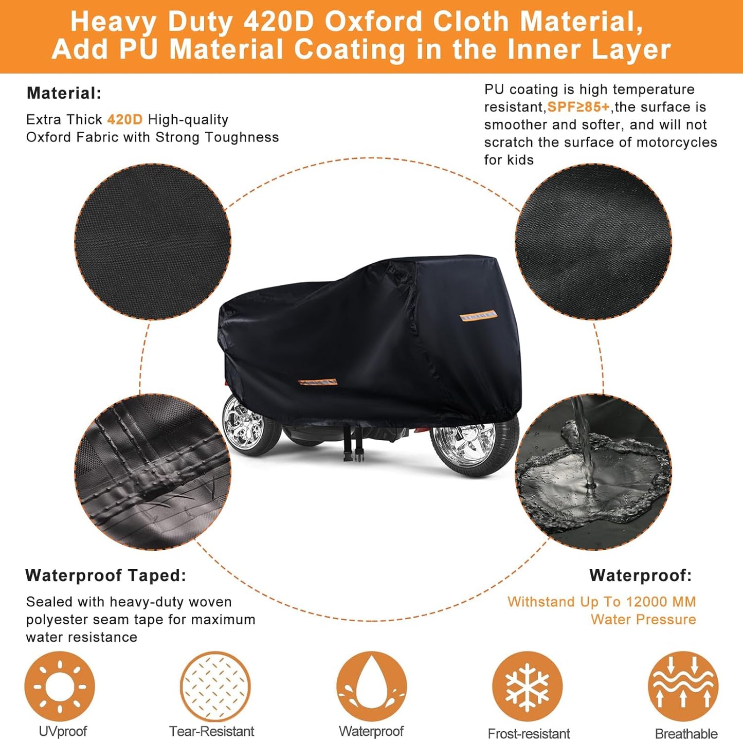 Kids Ride On Car Cover 2PCS,Large Power Wheels Cover Waterproof,Heavy Duty 420D Universal Toy Car Cover for Power Wheels Jeep & Toddler Electric Vehicles,All Season Protection,with 3 Reflective Strips