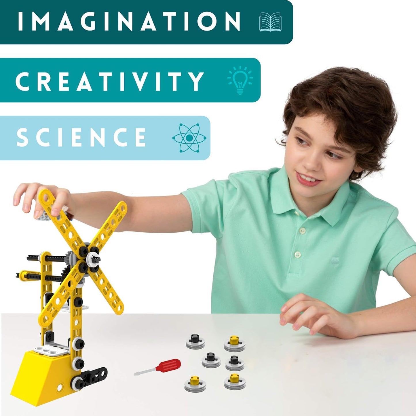 MOBIUS Toys 12-in-1 STEM Construction Kit - 152-Piece Building Set for Kids Ages 4-12 - Educational Engineering Toy for Boys & Girls to Build Cars, Trucks, Motorcycles & More, Creative Learning Gift