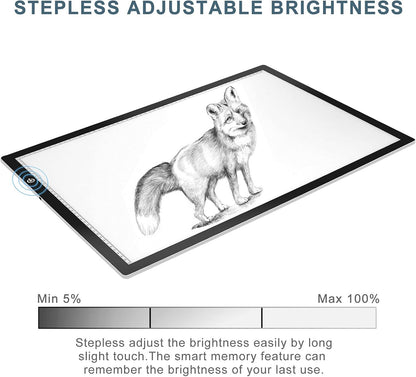 LitEnergy A4 LED Copy Board Light Tracing Box, Adjustable USB Power Artcraft LED Trace Light Pad for Tattoo Transferring, Drawing, Sketching, Animation, Stenciling, Diamond Art Painting Accessories