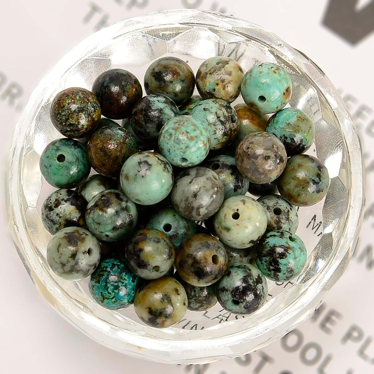NCB 100pcs Original Natural Stone Beads Gemstone Round Loose Beads 6mm 8mm 10mm (Blue Aventurine, 6mm 100Beads) - Colors A