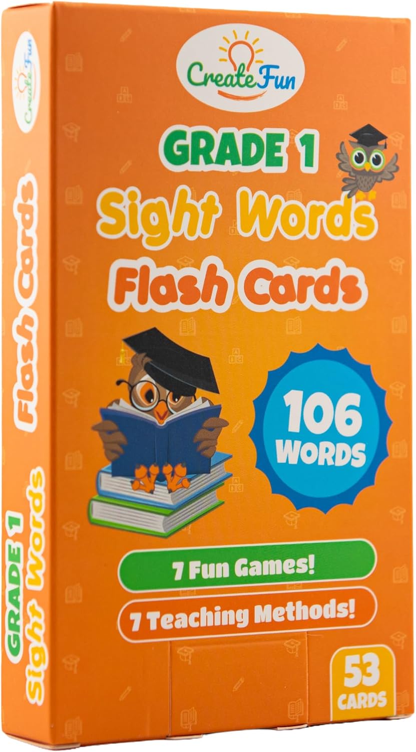 106 Sight Words Flash Cards Pre K for Ages 3-4, Dolch & Fry Sight Word Reading Games, Homeschool Supplies for Preschool with 7 Educational Game Ideas