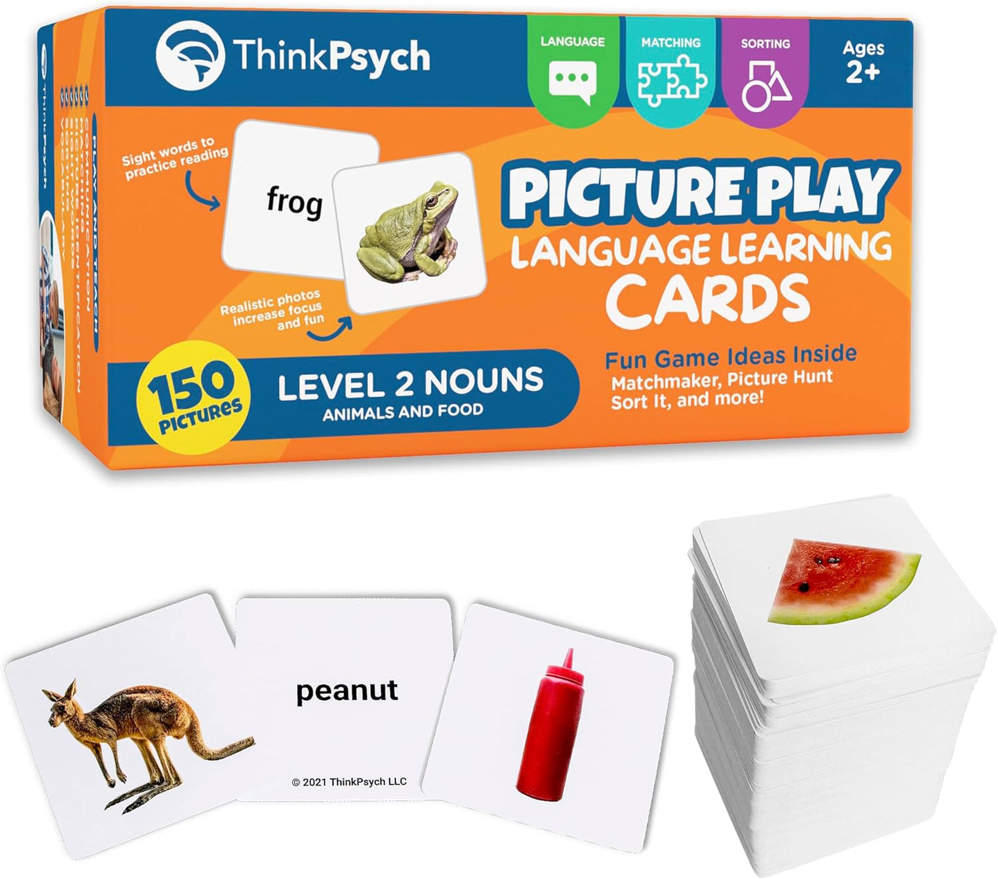 ThinkPsych First Nouns Picture Play Cards | Award Winning | 150 Picture Cards for Speech Development | Autism and Speech Therapy Materials | Best Flash Cards for Toddlers and Homeschool
