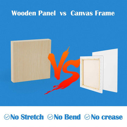 Falling in Art Unfinished Birch Wood Canvas Panels Kit, 4 Pack of 8x10’’ Studio 3/4’’ Deep Cradle Boards for Pouring Art, Crafts, Painting, and More