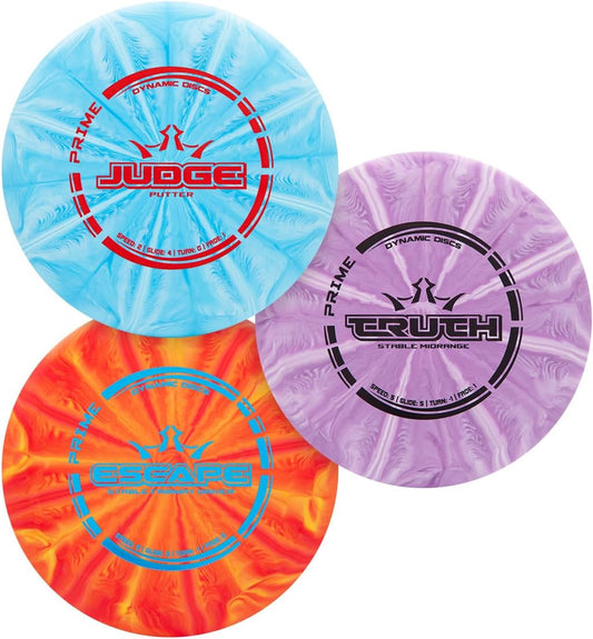 Dynamic Discs Prime Burst 4-Disc Golf Starter Set | Includes Putter, Midrange, Fairway & Driver | Golf Discs Set for Beginners | 170-176g | Beginner Pack for Amateurs