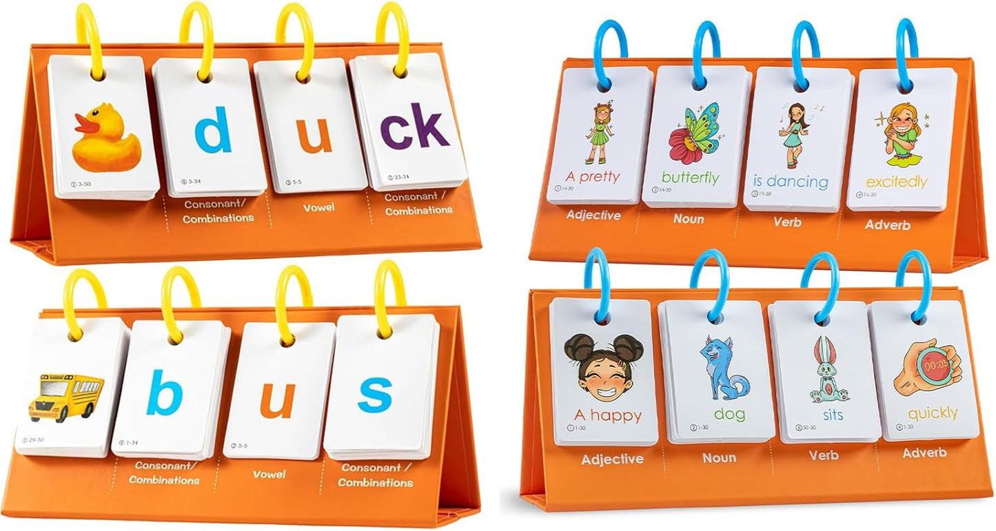 Phonics Games Sentence Building Flash Cards for Kids, CVC Word Games Sight Words for Kindergarten, Preschool Learning Special Education Speech Therapy Tools