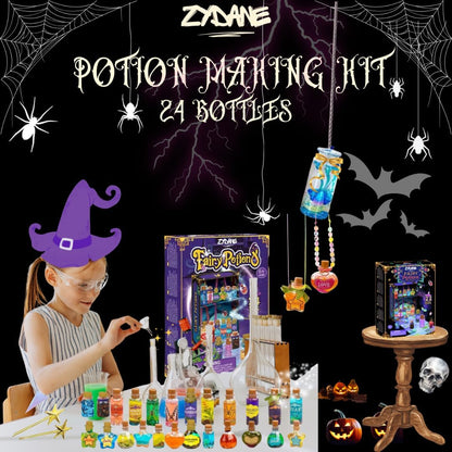 Fairy Potion Making Kit for Kids - Birthday Gifts for Girls Ages 6 7 8 9 10 Ideas for Girls 8-10 - Arts and Crafts Toys for Kids 6-8 - 24 Bottle Magical Workshop Craft Set