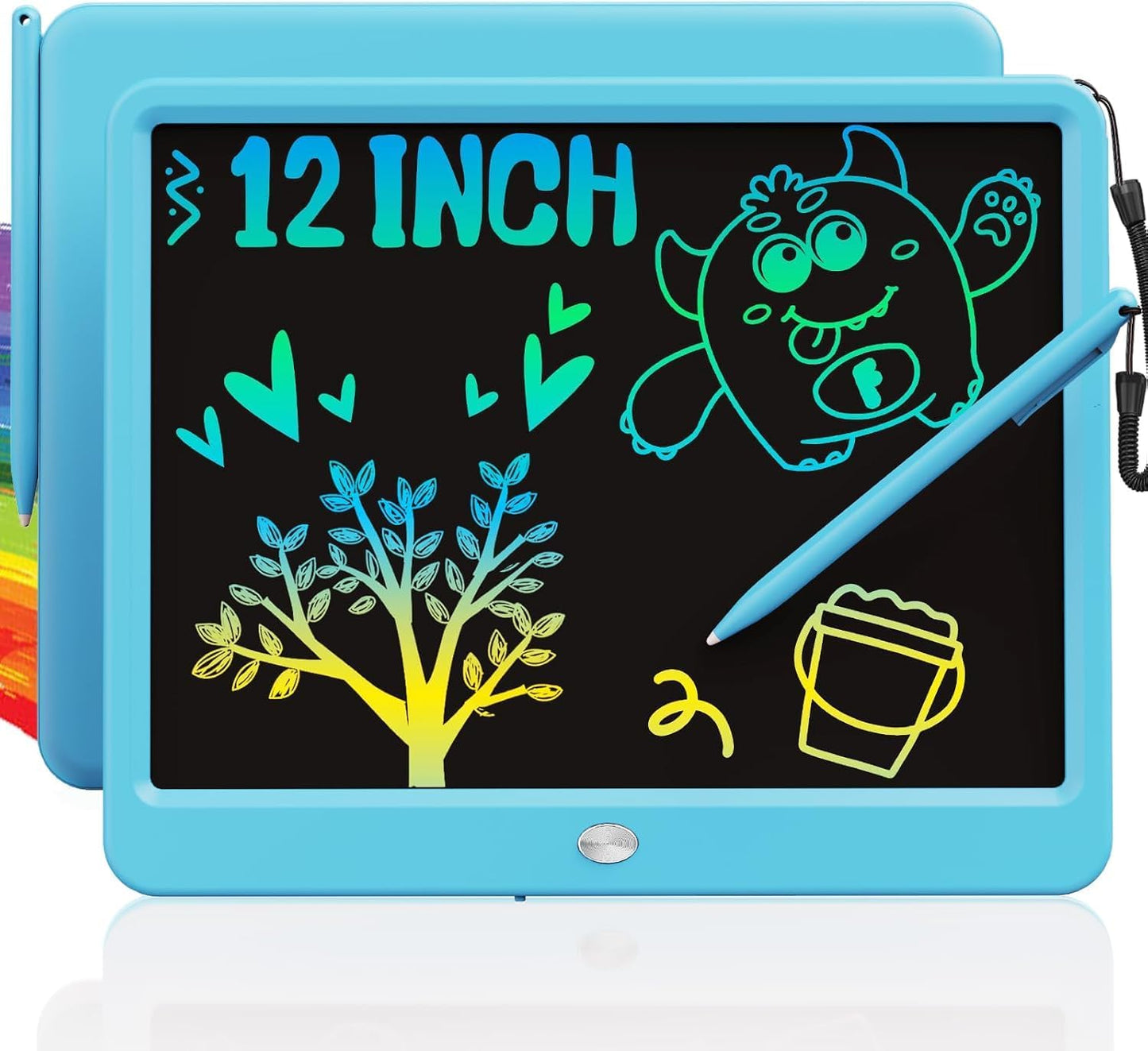 TEKFUN LCD Writing Tablet for Kids, 10-inch Coloring Drawing Pad, Mess Free Doodle Board, Airplane Travel Toys for Boys and Toddlers, Road Trip Essentials, Gifts for 3 4 5 6 7 8 Year Old Girls(Blue)