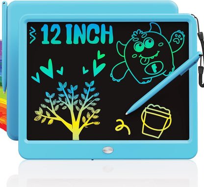 TEKFUN LCD Writing Tablet for Kids, 10-inch Coloring Drawing Pad, Mess Free Doodle Board, Airplane Travel Toys for Boys and Toddlers, Road Trip Essentials, Gifts for 3 4 5 6 7 8 Year Old Girls(Blue)