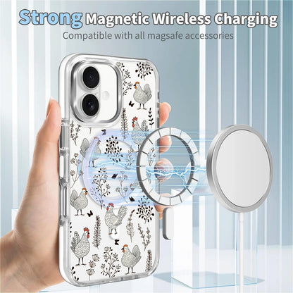 for iPhone 17 Pro Max Case [Compatible with Magsafe],Girls Women Clear Magnetic Case Silicone Shockproof Protective Cover with Pattern Colorful Motivational Letters