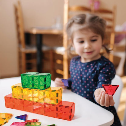 FNJO Magnetic Tiles, 100PCS Building Blocks, STEM Magnets Building Toy Set, Preschool Kindergarten Construction Stacking Toy, School Teacher Supplies, Classroom Must Haves