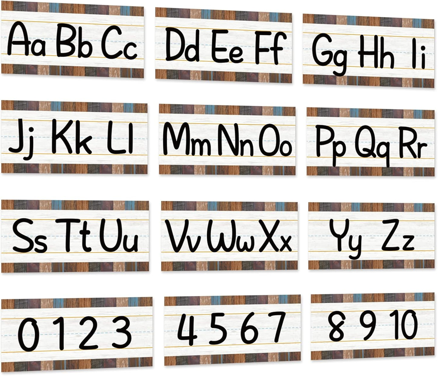 gisgfim 12 Pieces Alphabet Bulletin Board Strips Set Boho Rainbow Alphabet Line ABC Alphabet Banner & Number Border Posters for Preschool Kindergarten Classroom Playroom Bedroom (Boho)