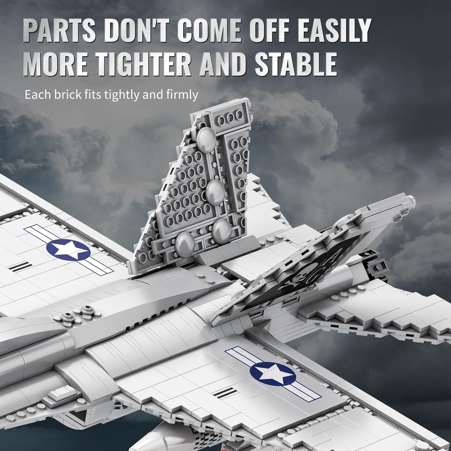 F-18 Fighter Jet Building Set for Adults, 1387PCS Military Hornet Aircraft Model with Retractable Landing Gear, Movable Wings, Display Stand, Technical Plane Collectible Kit for Men