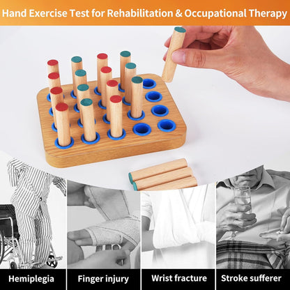 Wooden Pegboard for Occupational Therapy, Occupational Therapy Tools, Peg Board, Hand Therapy Equipment Hand Therapy Peg Board to Improve Finger Dexterity