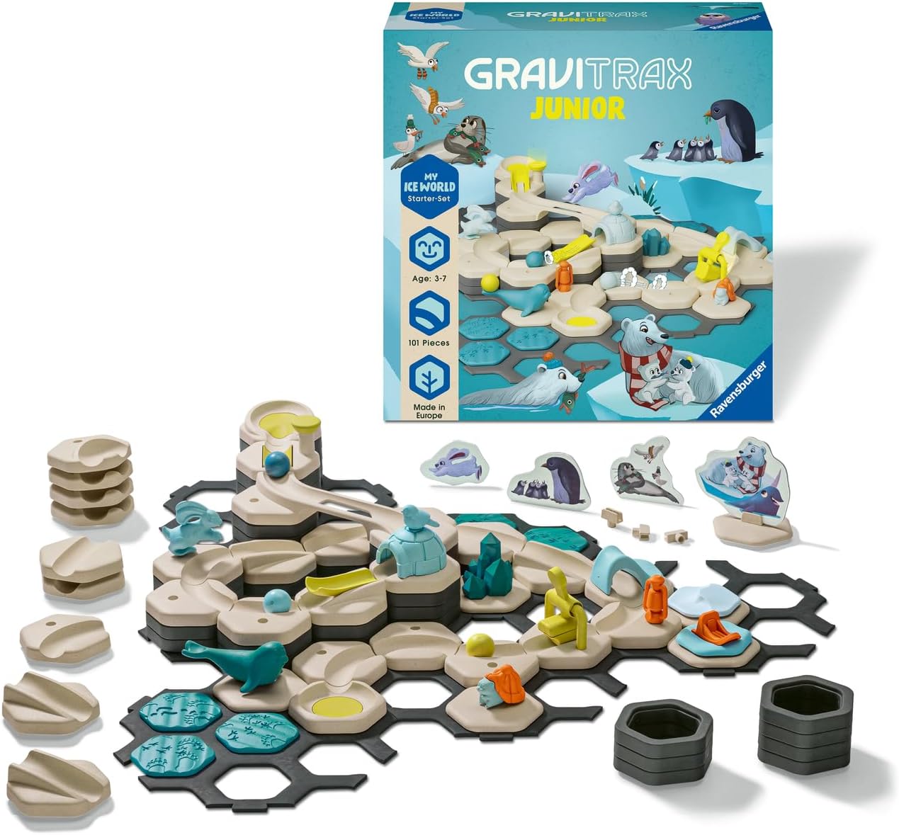 Ravensburger GraviTrax Junior Starter Set L Ice - Marble Run, STEM and Construction Toys for Kids Age 3 Years Up - Kids Gifts