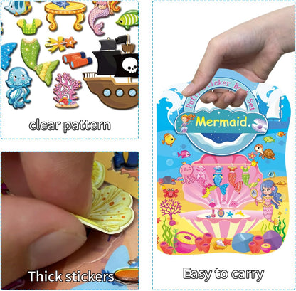 Kalysky 12 Set Reusable Sticker Books for Toddlers 2-4 1-3, Kids 3D Puffy Sticker Activity Books, Birthday Party Favors Goodie Bags Stuffer