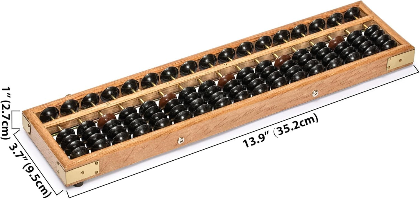 Yellow Mountain Imports Digit Standard Abacus 10.5 Inches - Professional 17 Column Soroban Calculator (Functional and Educational Learning Tool)