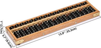 Yellow Mountain Imports Digit Standard Abacus 10.5 Inches - Professional 17 Column Soroban Calculator (Functional and Educational Learning Tool)
