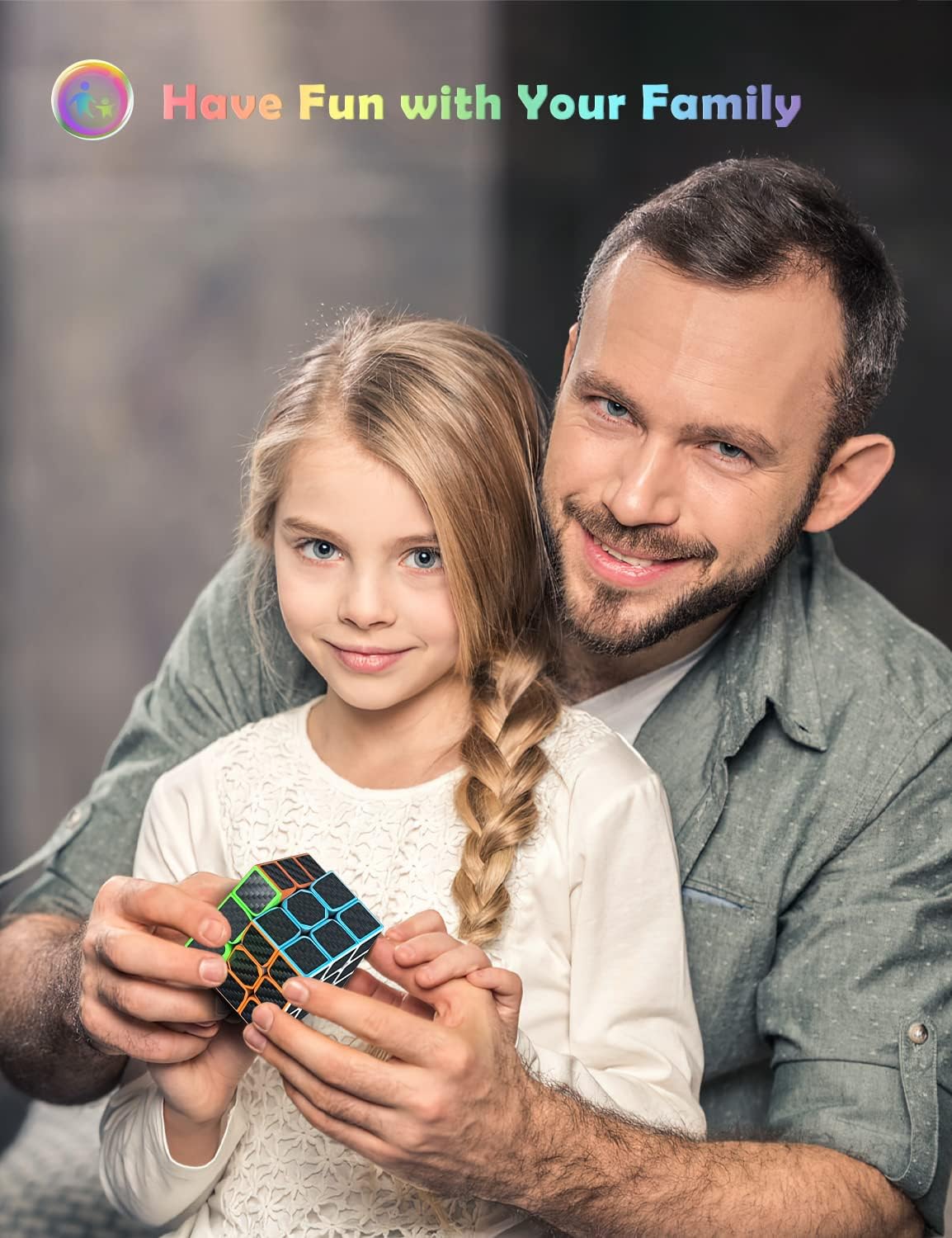 Roxenda Speed Cube Set, Speed Cube Pack of 2x2 3x3 4x4 5x5 Megaminx Skew Cube and Pyramid Cube Carbon Fiber Sticker Smoothly Magic Cubes Collection for Kids Teens & Adults [7 Pack]