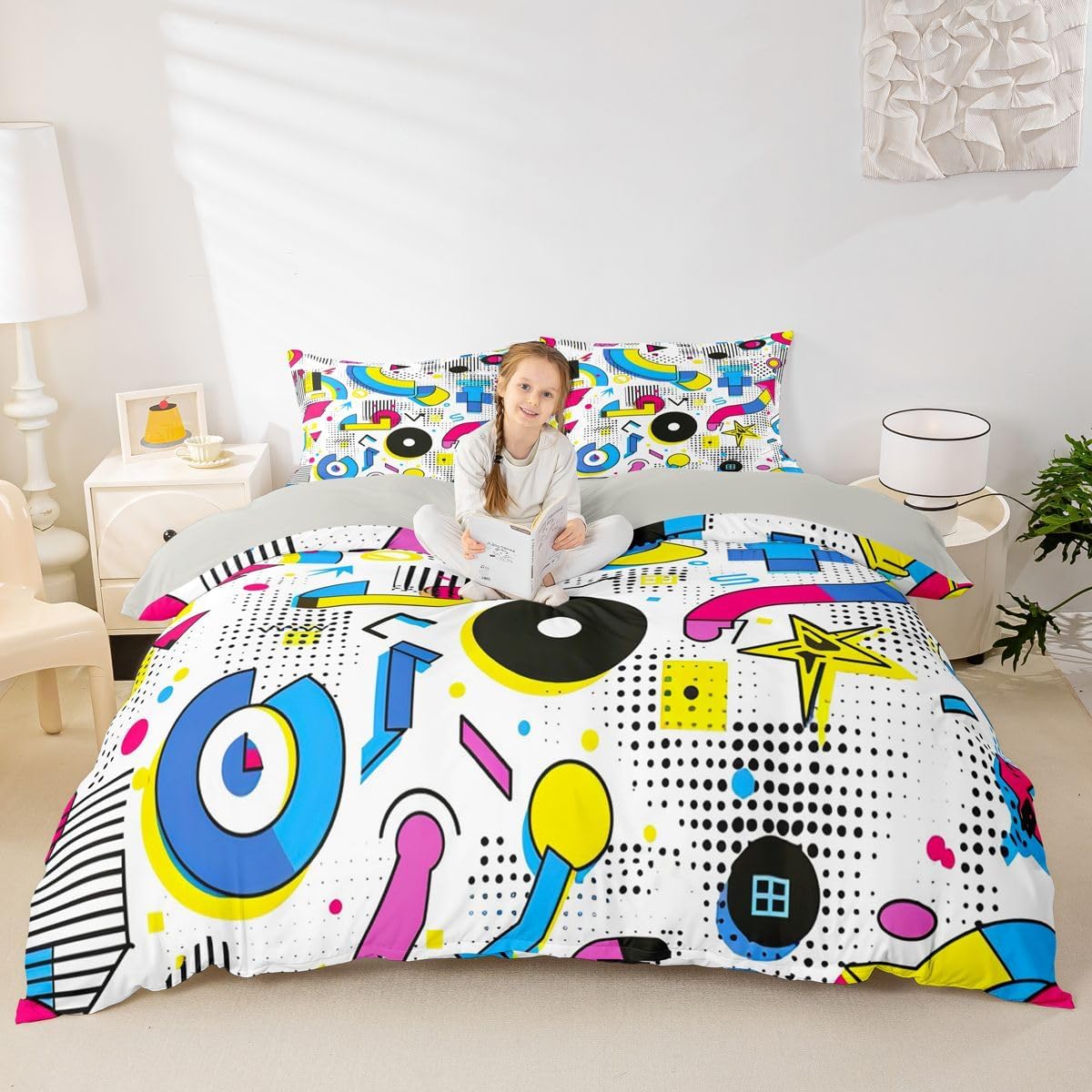 Erosebridal Chemistry Lab Bedding Set Twin Size Chemical Equation Duvet Cover for Boys Girls Chemical Elements Science Theme Comforter Cover Teens Kids Science Students Bedding School Dorm Room Decor