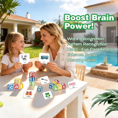 Matching Game for Kids Ages 4-8 8-12, 2 Player Family Board Games with 50 Challenge Cards, Pattern Recognition Block STEM Toys, Brain Teaser Puzzles for Adults & Teens