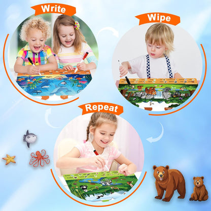 Search and Find Books for Kids 3-5, Reusable Preschool Learning Activities, Perfect Road Trip Essentials, Educational Toys, 28 PCS Busy Books for 3 4 5 6 Year Old Boys Girl Christmas Birthday Gifts