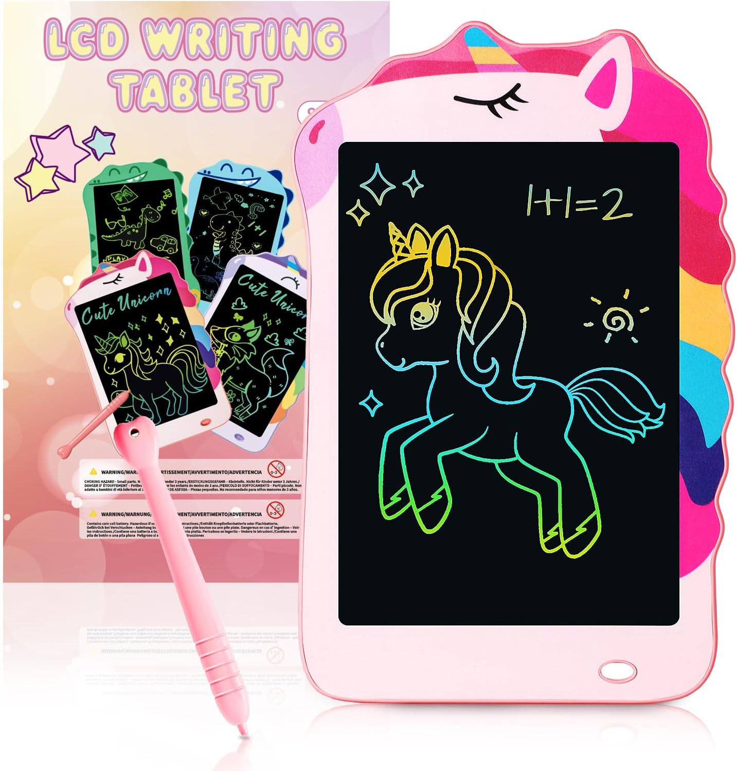 LCD Doodle Board Dinosaur Writing Tablet for Kids Toys, 8.5 Inch Colorful Todder Drawing Pad for Educational Learning Gift in Christmas Birthday Suitable for 3 4 5-8 Years Old Boys Girls (Green)
