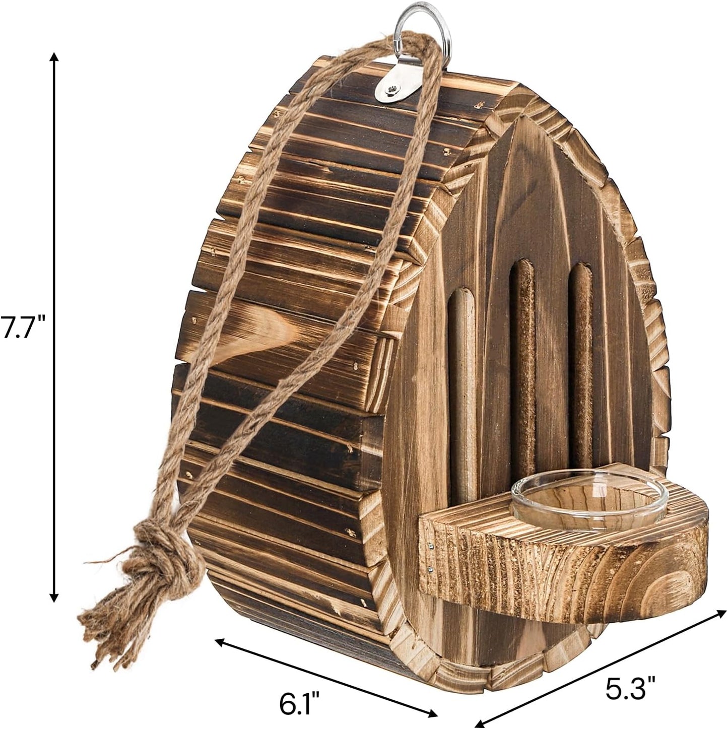 ZOOFOX Wooden Hanging Butterfly House, DIY Butterfly House Kit for Garden, Natural Butterflies Habitat with Feeder for Butterflies, Bees, Ladybug, Easy to Clean