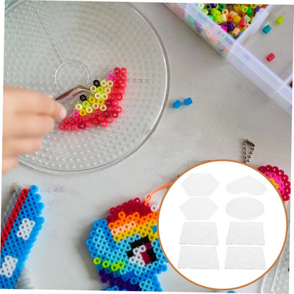 DIY Plastic Pegboards Set for Boys and Girls 16pcs Multi-Function Fuse Beads Board Small Craft Template for Creative Learning and Fun Activities