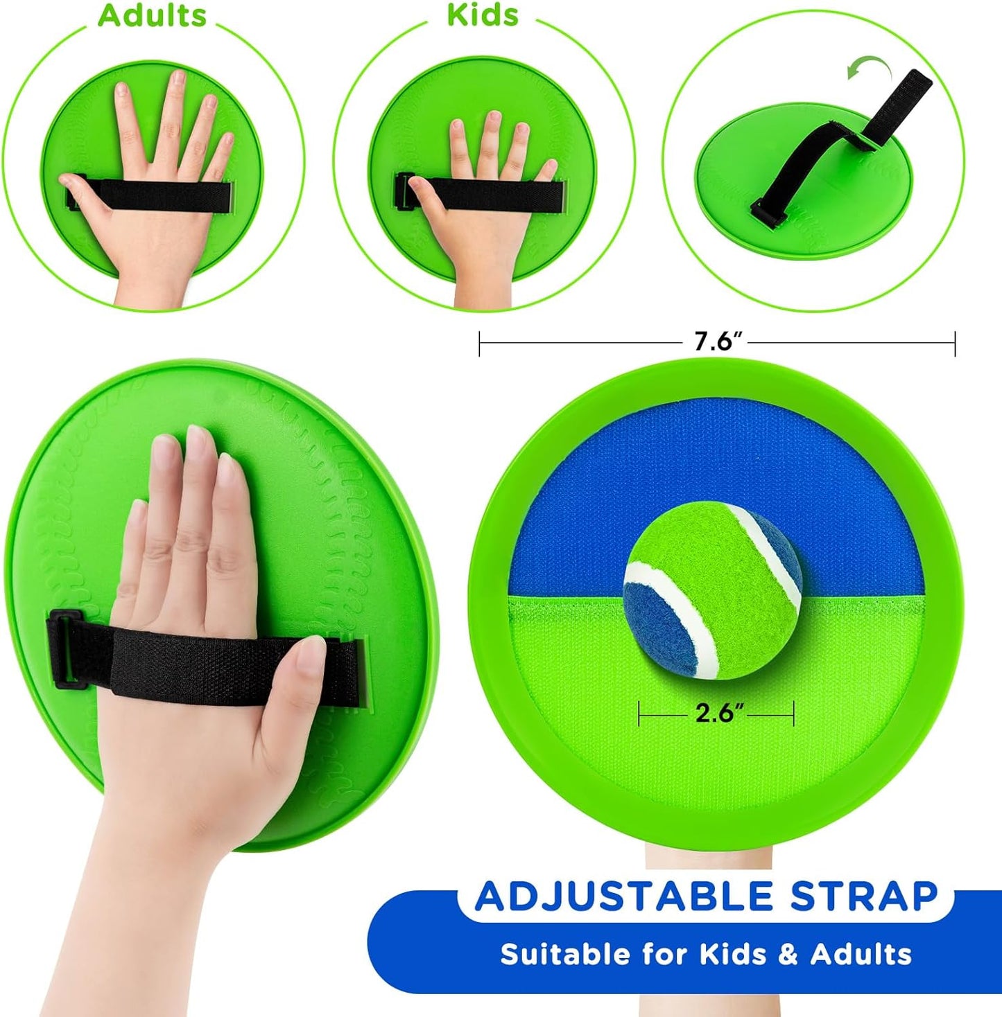 Ayeboovi Toss and Catch Ball Set Boys Toys Outdoor Toys Yard Games Outside Games Beach Toys for Kids Ball and Catch Game with 4 Paddles and 4 Balls [Upgraded Version]