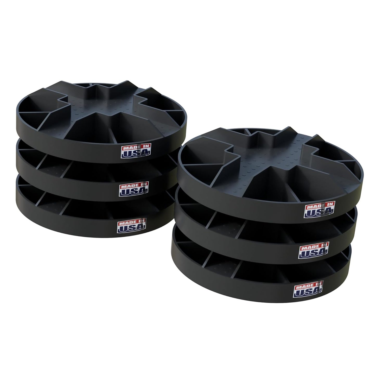 USA Made Original Round Foundation Block (10-Pack) – Durable Deck Support & Floating Shed Platform Base – 100% Recyclable Pedestal for Pier, Post & Beam Construction