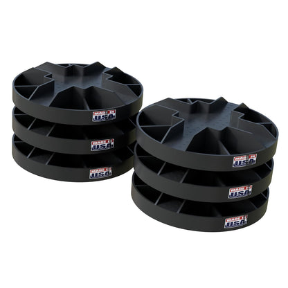 USA Made Original Round Foundation Block (10-Pack) – Durable Deck Support & Floating Shed Platform Base – 100% Recyclable Pedestal for Pier, Post & Beam Construction