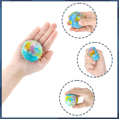 Hooqict Globe Stress Balls 25 Pack Mini Earth Ball Globe Party Favors Small Foam Squeeze Stress Ball for Kids Adults Stress Relief Toy Party Bag Gift Fillers Birthday Favors Classroom Prize