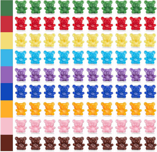 XINHUIDALSQ 180 Pieces Colored Counting Bears 0.62 Inch Rainbow Counting Bears Set 9 Colors Mini Plastic Bear Math Manipulatives for Toddlers Suitable for Ages 3+ Kids