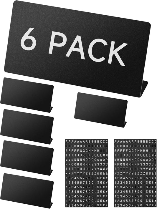 Mini Magnetic Letter Display Signs – Chalkboard-Style Reusable Food Price Labels | 6 Metal Boards + 450 Magnetic Characters for Bakery, Café, Dessert Shop, Deli & Catering Use