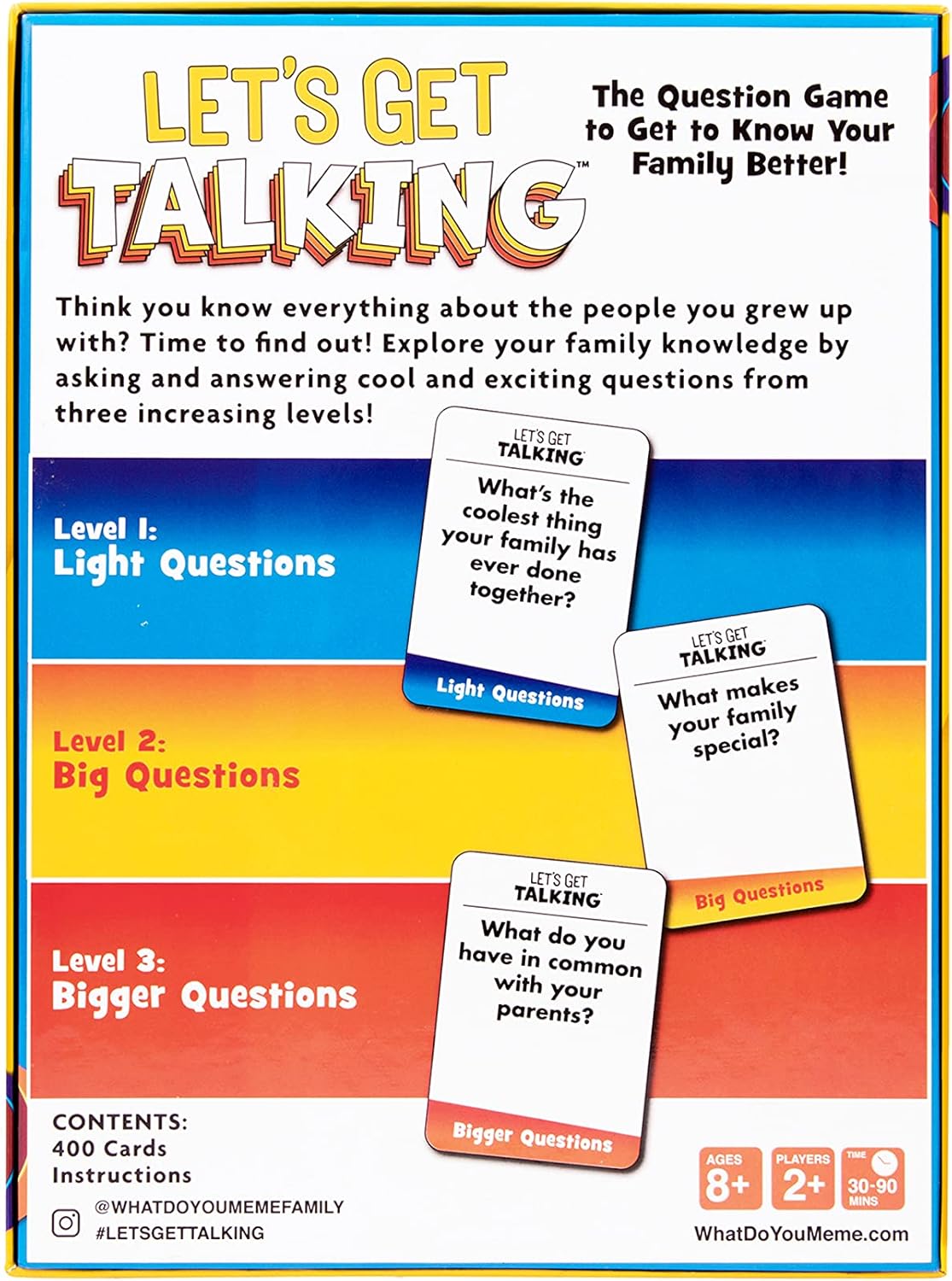 WHAT DO YOU MEME? Let's Get Talking: The Question Game to Get to Know Your Family Better by Relatable, Designed for Ages 8+, Fun Kids Games for Family Game Night, Great, Includes 400 Cards