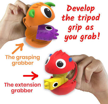 hand2mind Grab that Monster Fine Motor Activity Set, Occupational Therapy Toys, Pincer Grasp Fine Motor Skills Toys for Toddlers 3-4, Play Therapy Games for Kids, Preschool Learning Activities