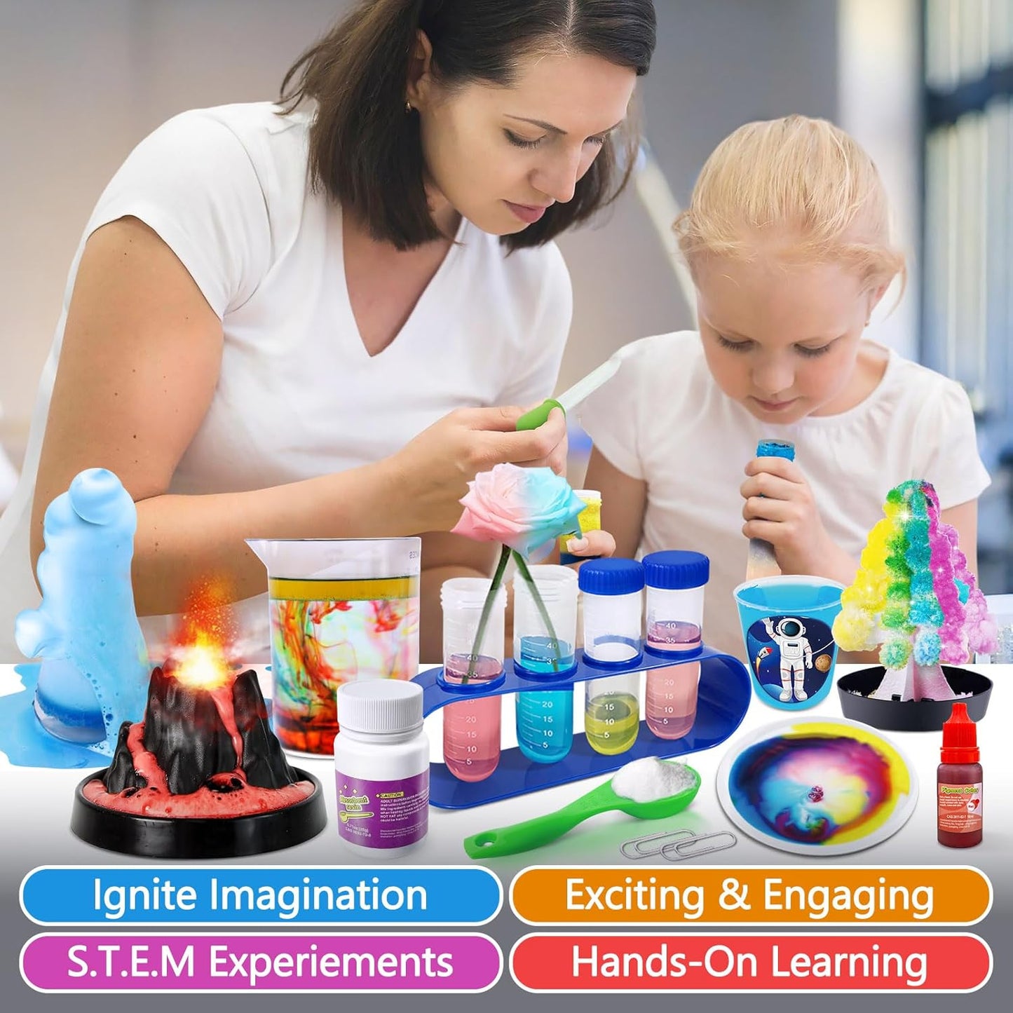 PATIFEED 250 Experiments Kits for Kids, Science S.T.E.M Projects Scientific Toys for Boys Girls Gifts Ideas Birthday Christmas, Erupting Volcano, Planet, Bouncy Ball,Chemistry Scientist Set