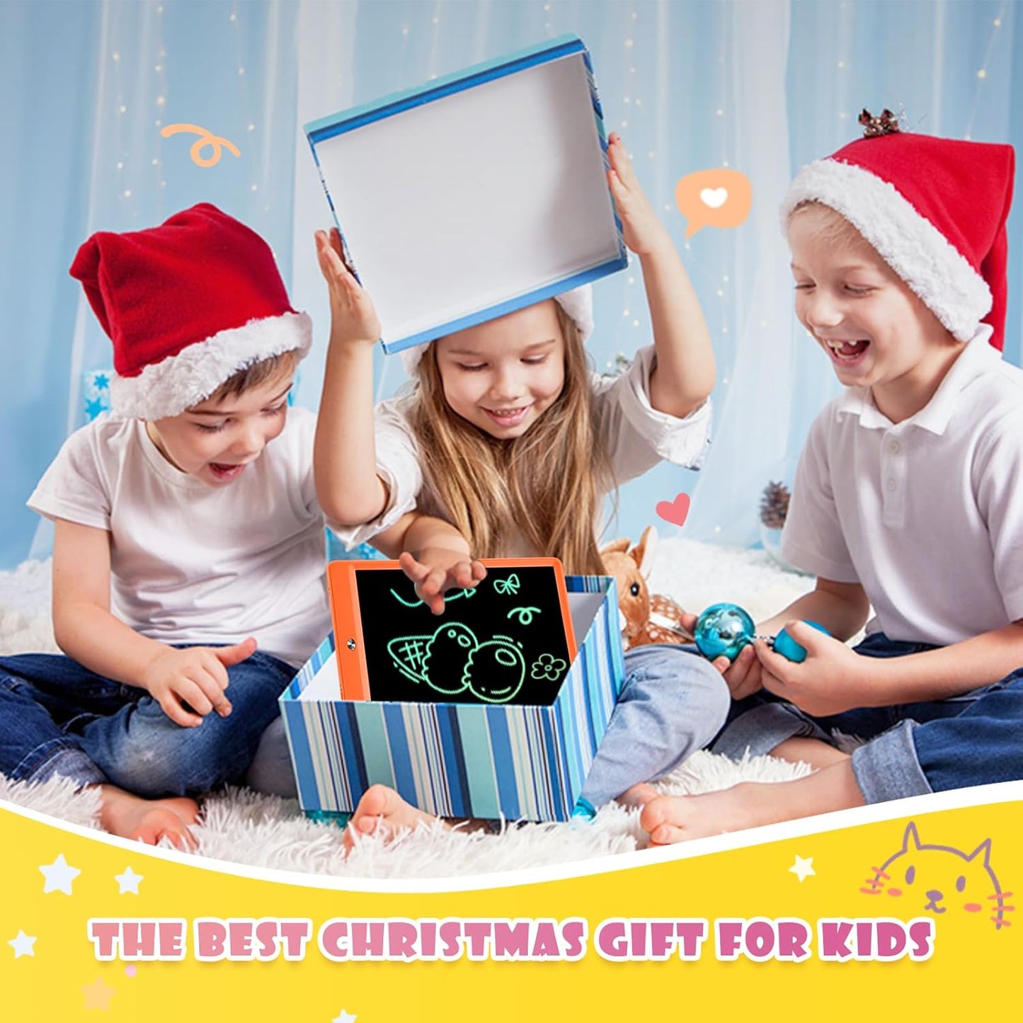 EooCoo Toddler Boy Toys, Kids Gifts, 10 Inch LCD Writing Tablet, Drawing Pad, No Mess Coloring Books for Kids, Travel Games, Gifts for Boys 4-6, Educational Toys for 3 4 5 6 7 Years Old Boys and Girls