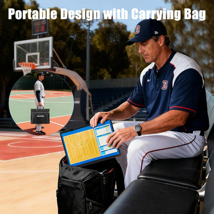 Magnetic Baseball Lineup Board for Dugout, 60 Magnets Coaching Clipboard with Dry Erase & Waterproof Bag – Dugout Organizer for Youth Baseball & Softball Coaches