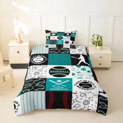 Drum Kit Duvet Cover,Kids Musical Instruments Bedding Set,Rock Music Comforter Cover for Boys Girls Room Decor,Neon Lighting Lightweight Bedspread Cover Twin Size with 1 Pillow Case(No Comforter)