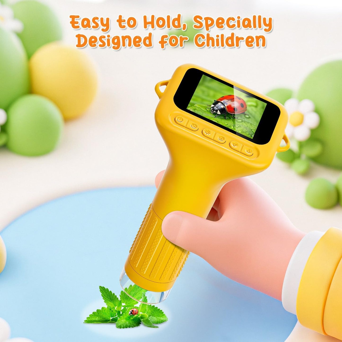 SKYBASIC Digital Microscope for Kids, 3" Screen 1000X Handheld Microscope HD Pocket Portable Microscopes Camera, Science Edu Fun Toys for Ages 4-12 Children Students Boys Girls -Blue
