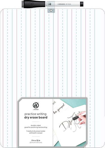 U Brands Dry Erase Lapboards, 10 Pack, 9" x 12", Double-Sided Small Whiteboards for School, Student Lapboards for Classroom, School & Homeschool Supplies, Portable Mini Whiteboard Set