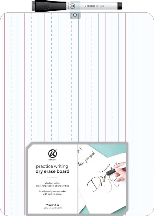 U Brands Dry Erase Lapboards, 10 Pack, 9" x 12", Double-Sided Small Whiteboards for School, Student Lapboards for Classroom, School & Homeschool Supplies, Portable Mini Whiteboard Set