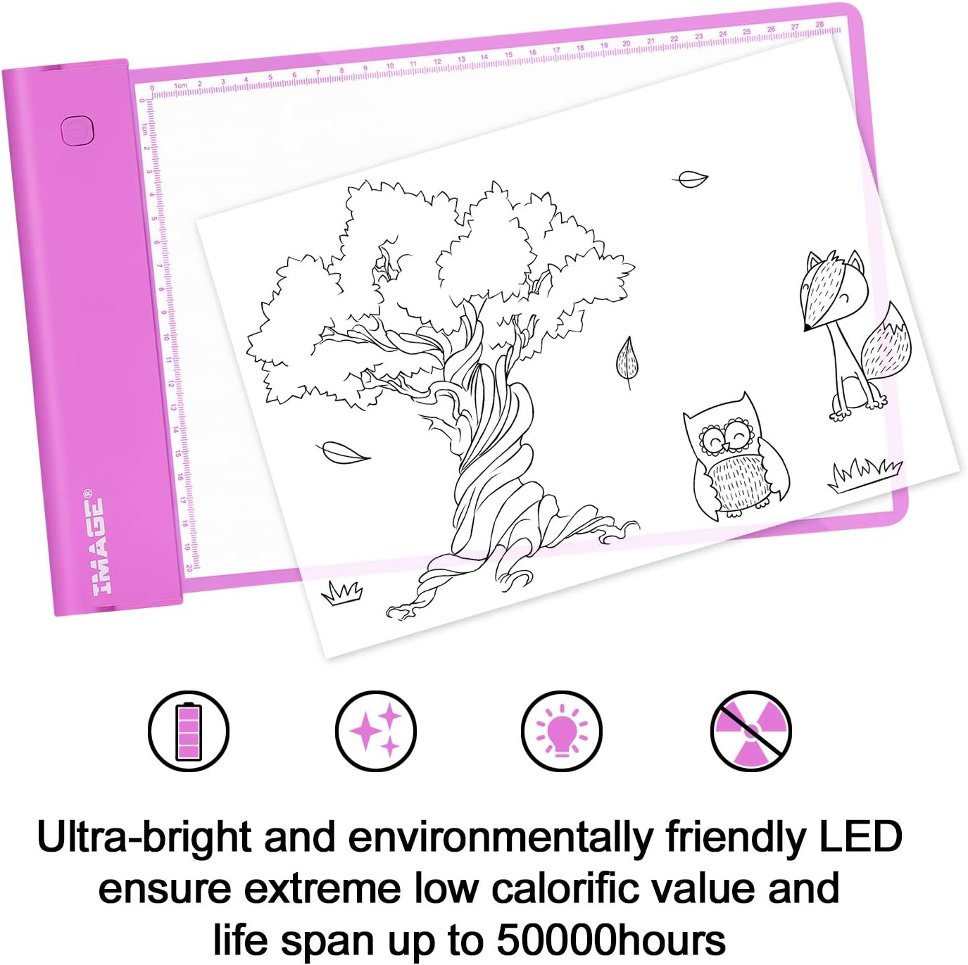IMAGE Light Up Tracing Pad for Kids Drawing Tablet Board Children Portable Art Christmas Gift for Boys Girls Ages 6+ (Includes 10 Traceable Sheets and Two Clips), Durable & Fun Creative Toy(Blue)