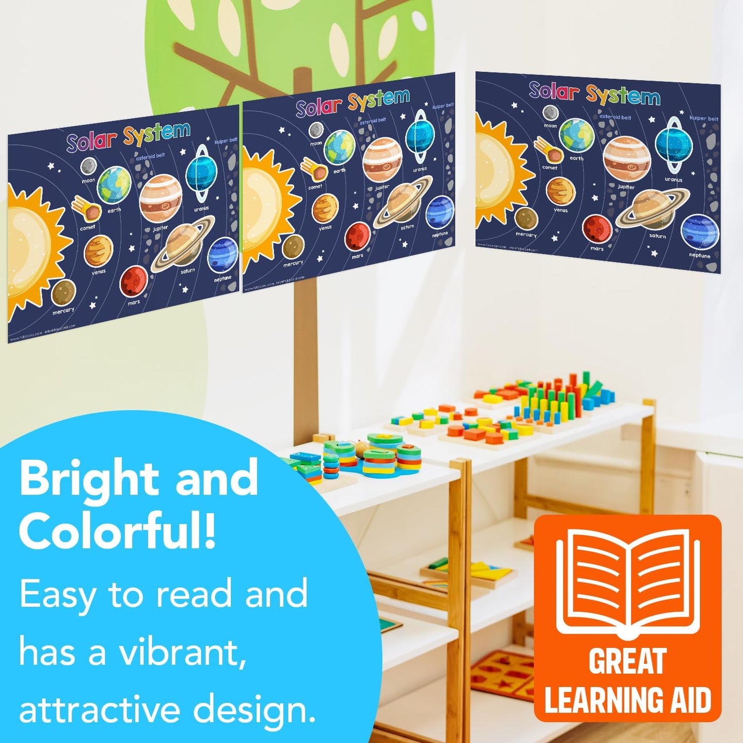 Multiplication Chart Math Table Poster – Double-Sided Educational Visual/Learning Aid Poster, Bright and Colorful | Glossy Durable Cardstock | 8.5 x 11" | 5 per Pack