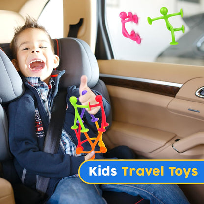 OleOletOy Suction Fidget Toys for Kids: 21 Pack Stretchy Suction Cup Sensory Toys - Bulk Fidgets for Kids Autism ADHD Classroom Prizes Party Favors - Travel Toys for Car Windows Road Trips