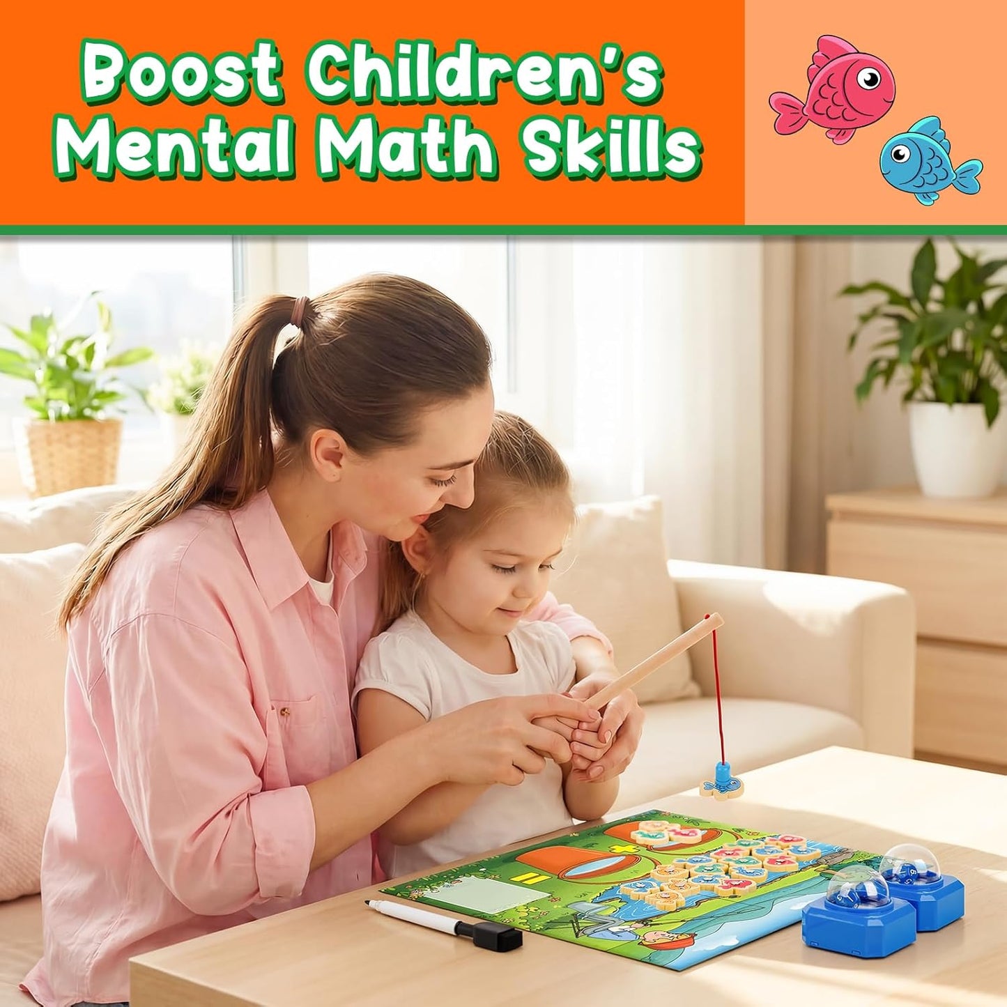 Math Board Games for Kids with Dice Poppers, Math Manipulatives Kindergarten Preschool Math Games Counters Toys, Addition and Subtraction Dice Games Homeschool Supplies Classroom Must Haves