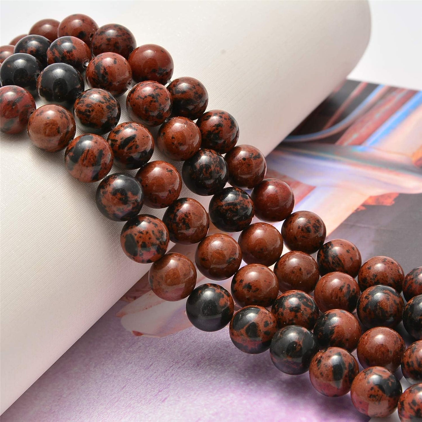 NCB 100pcs Original Natural Stone Beads Gemstone Round Loose Beads 6mm 8mm 10mm (Blue Aventurine, 6mm 100Beads) - Colors B