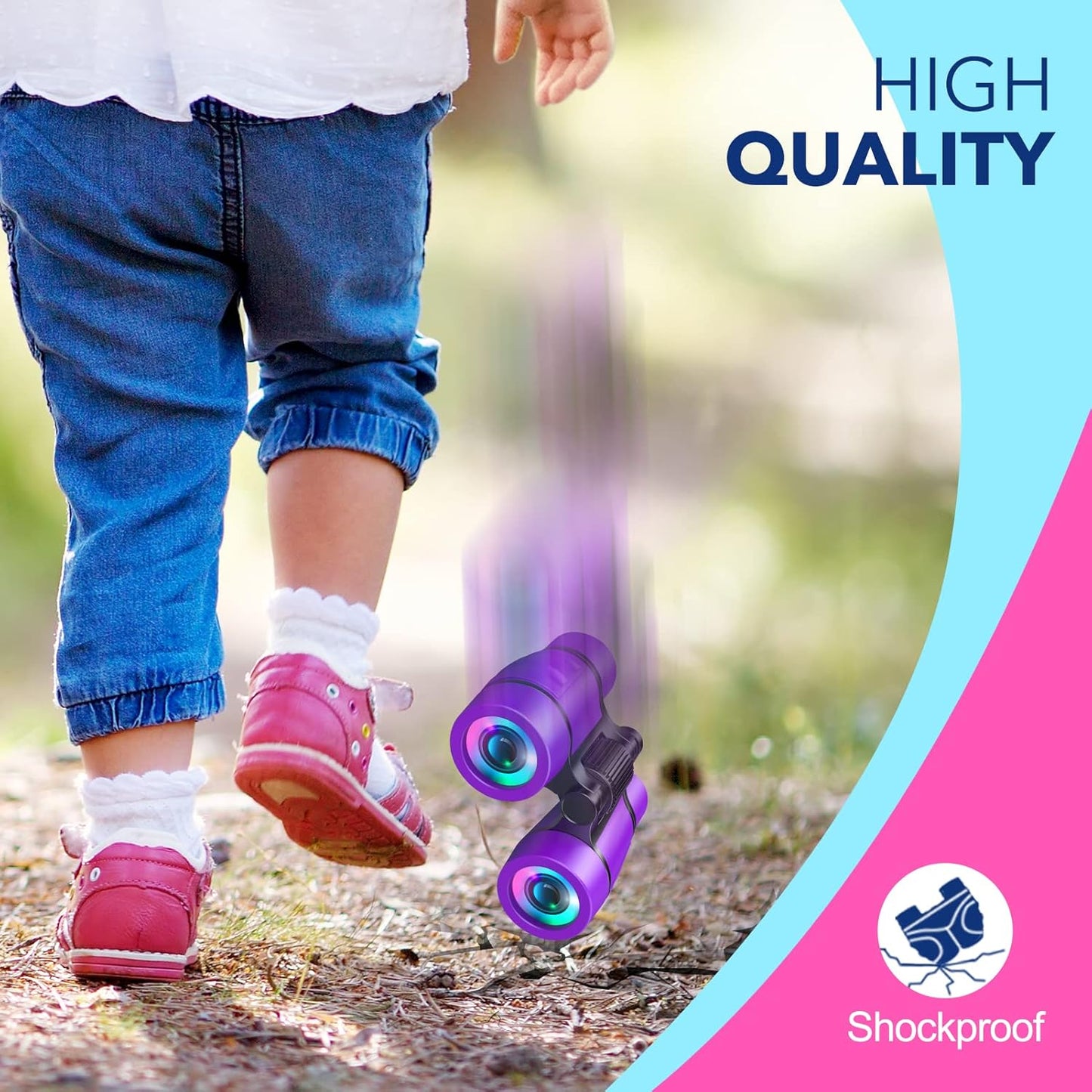 Toys for 3-7 Year Old Boys: LET'S GO! Binoculars for Kids with Bird Watching Manual Easter Birthday Gifts for 4 5 6 7 8 Year Old Boy Girls Outdoor Toy for Kid Ages 5-7 Toddler Camping Telescope
