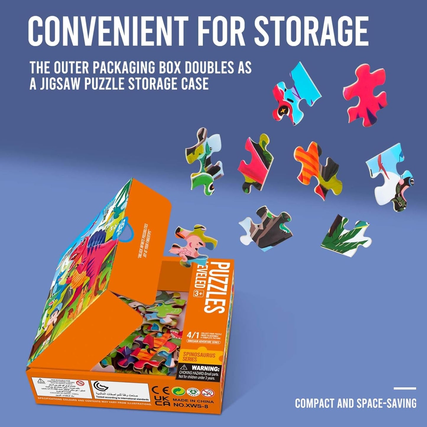 Puzzles for Kids Ages 3-8 Year Old,35pcs Jigsaw Puzzles for Toddlers & Children Ages 4-6，Educational Floor Puzzles with Storage Box for Gifts（Fire Engine）